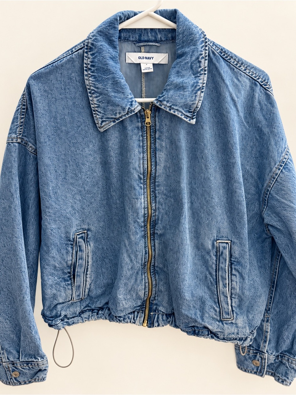 Old Navy Medium Blue Denim Zip Jacket